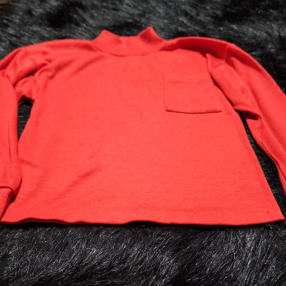 Red Long Sleeve Turtleneck Top. CANNONBALL . SEE PHOTOS!!!!! HOLE!!